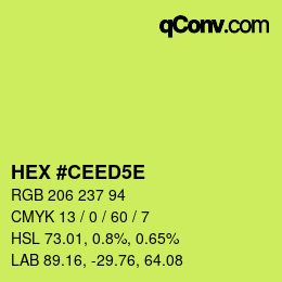 Código de color: HEX #CEED5E | qconv.com