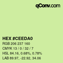 カラーコード: HEX #CEEDA0 | qconv.com