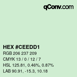 Color code: HEX #CEEDD1 | qconv.com