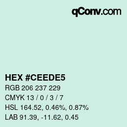 颜色代码: HEX #CEEDE5 | qconv.com