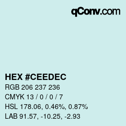カラーコード: HEX #CEEDEC | qconv.com