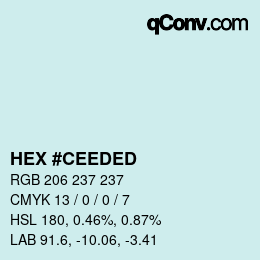 カラーコード: HEX #CEEDED | qconv.com