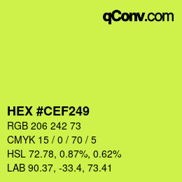 Color code: HEX #CEF249 | qconv.com