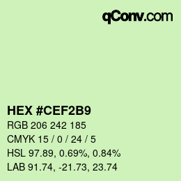 Color code: HEX #CEF2B9 | qconv.com