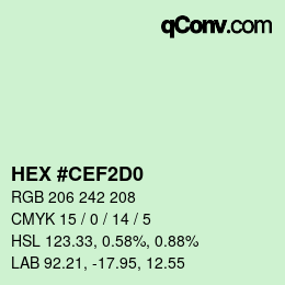 Color code: HEX #CEF2D0 | qconv.com