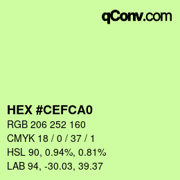 Color code: HEX #CEFCA0 | qconv.com