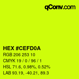 Farbcode: HEX #CEFD0A | qconv.com