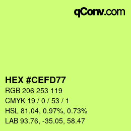 Color code: HEX #CEFD77 | qconv.com