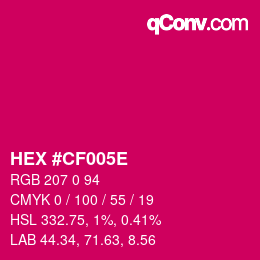 Color code: HEX #CF005E | qconv.com