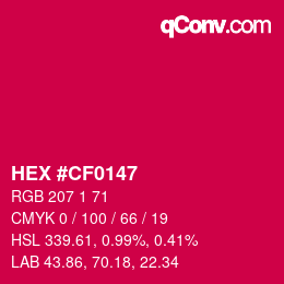 Color code: HEX #CF0147 | qconv.com