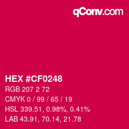 Color code: HEX #CF0248 | qconv.com