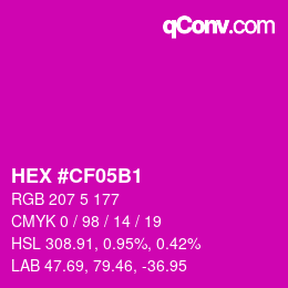 Color code: HEX #CF05B1 | qconv.com