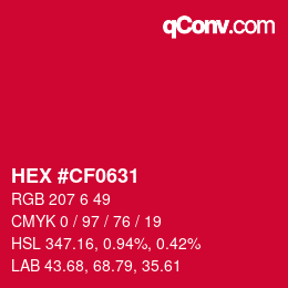 颜色代码: HEX #CF0631 | qconv.com