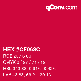 Color code: HEX #CF063C | qconv.com