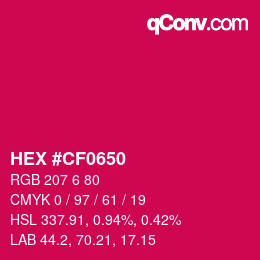 Color code: HEX #CF0650 | qconv.com