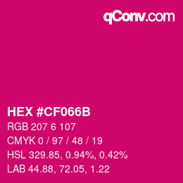 Color code: HEX #CF066B | qconv.com