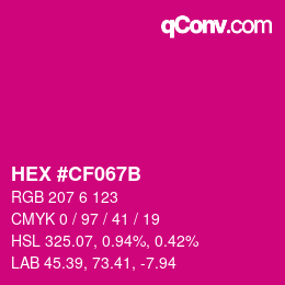 Color code: HEX #CF067B | qconv.com