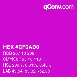 Color code: HEX #CF0AD0 | qconv.com