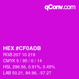 カラーコード: HEX #CF0ADB | qconv.com