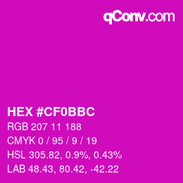 Color code: HEX #CF0BBC | qconv.com