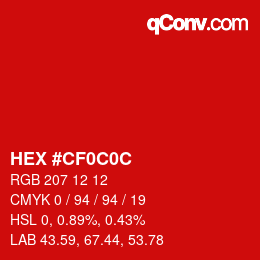Color code: HEX #CF0C0C | qconv.com