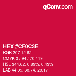 Color code: HEX #CF0C3E | qconv.com