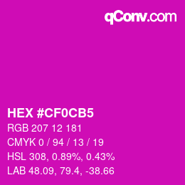 Color code: HEX #CF0CB5 | qconv.com