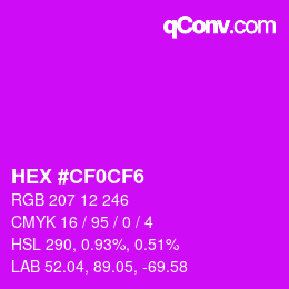 Color code: HEX #CF0CF6 | qconv.com