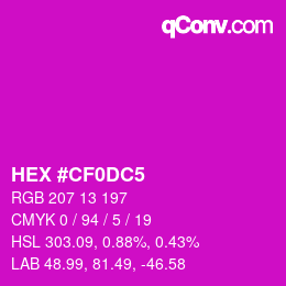 Color code: HEX #CF0DC5 | qconv.com