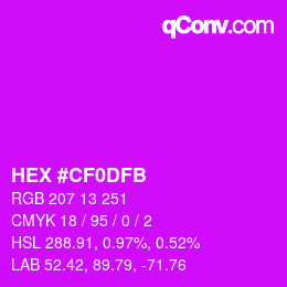 Color code: HEX #CF0DFB | qconv.com
