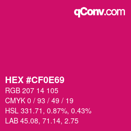 Color code: HEX #CF0E69 | qconv.com
