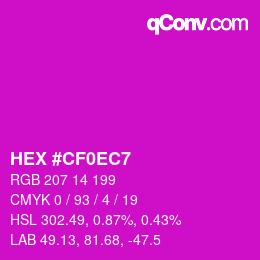 Color code: HEX #CF0EC7 | qconv.com