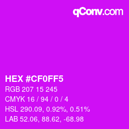 Color code: HEX #CF0FF5 | qconv.com