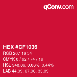 Color code: HEX #CF1036 | qconv.com