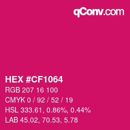 カラーコード: HEX #CF1064 | qconv.com
