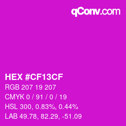 Color code: HEX #CF13CF | qconv.com