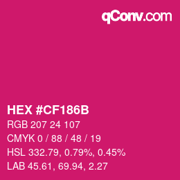 Color code: HEX #CF186B | qconv.com