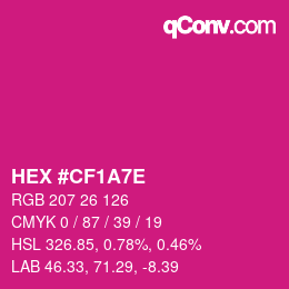 Color code: HEX #CF1A7E | qconv.com