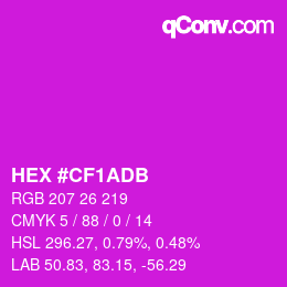 Color code: HEX #CF1ADB | qconv.com