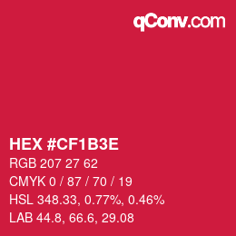 Color code: HEX #CF1B3E | qconv.com