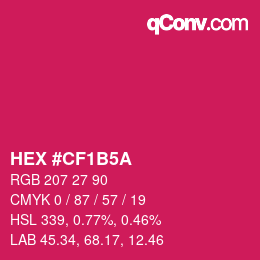 Color code: HEX #CF1B5A | qconv.com