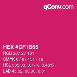 Color code: HEX #CF1B65 | qconv.com