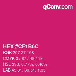 Color code: HEX #CF1B6C | qconv.com