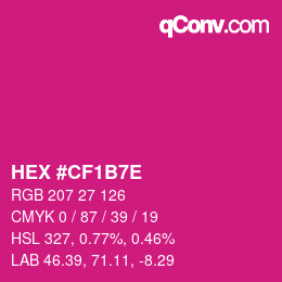 Color code: HEX #CF1B7E | qconv.com