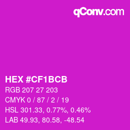 カラーコード: HEX #CF1BCB | qconv.com