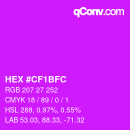 カラーコード: HEX #CF1BFC | qconv.com