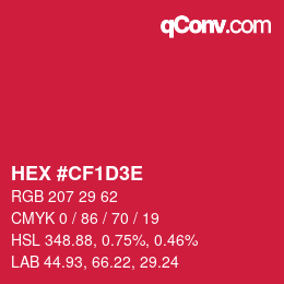 カラーコード: HEX #CF1D3E | qconv.com