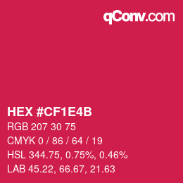 Color code: HEX #CF1E4B | qconv.com