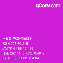 Color code: HEX #CF1ED7 | qconv.com