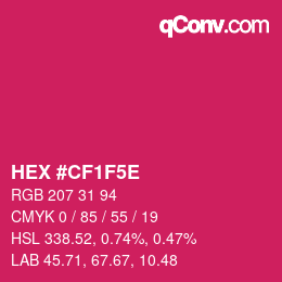 Farbcode: HEX #CF1F5E | qconv.com